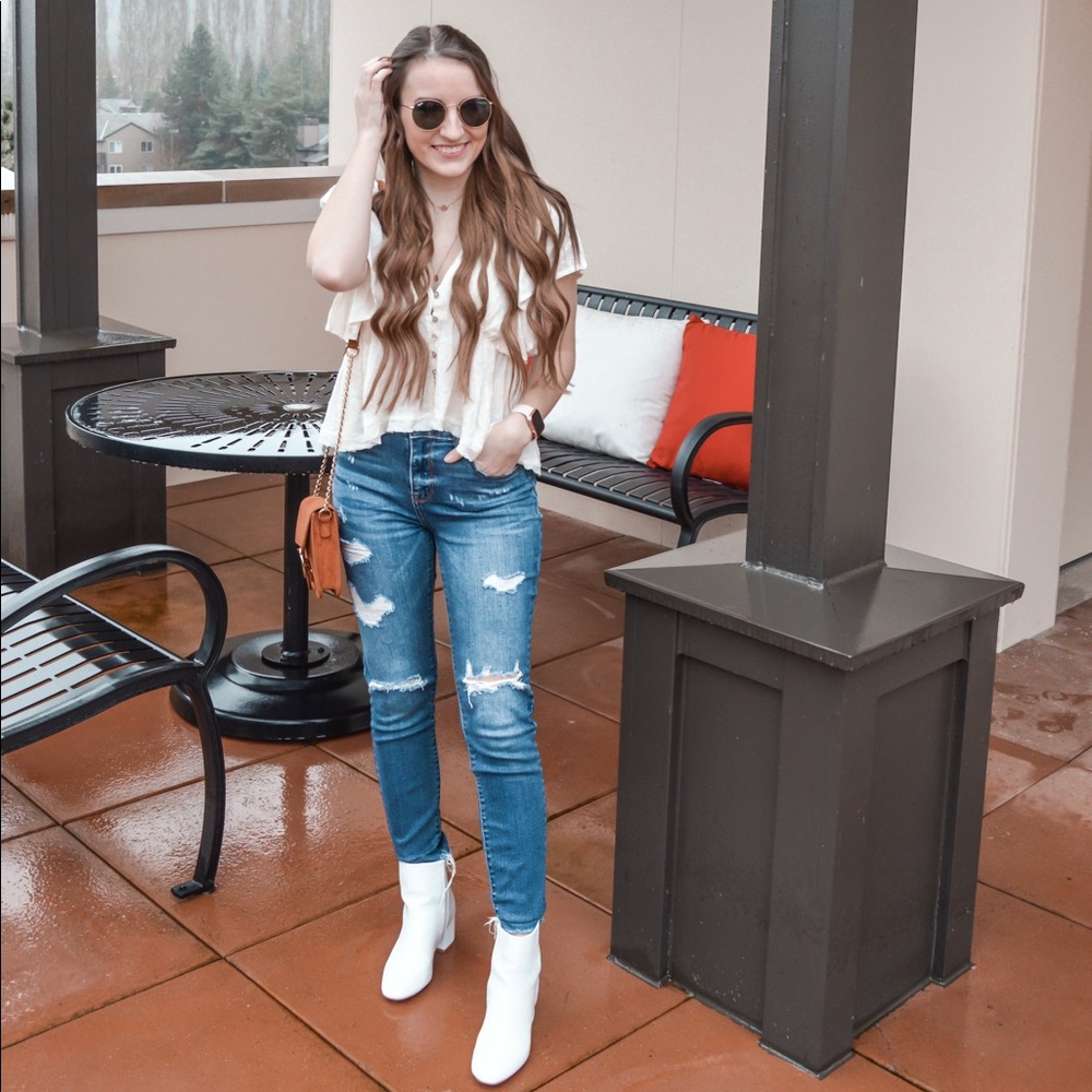 Lulus Distressed Crop Skinny Jeans